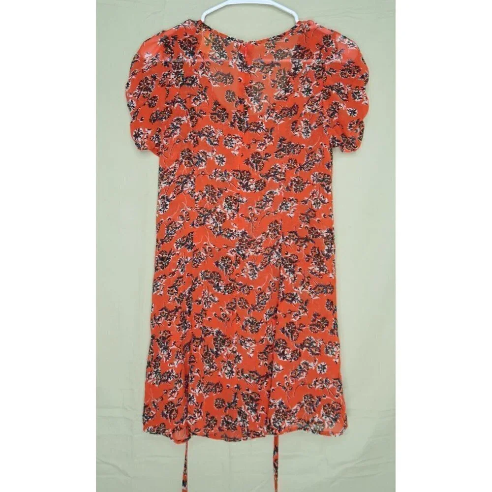 Urban Outfitters Pins and Needles Mini Dress Red Orange Floral Women's Small